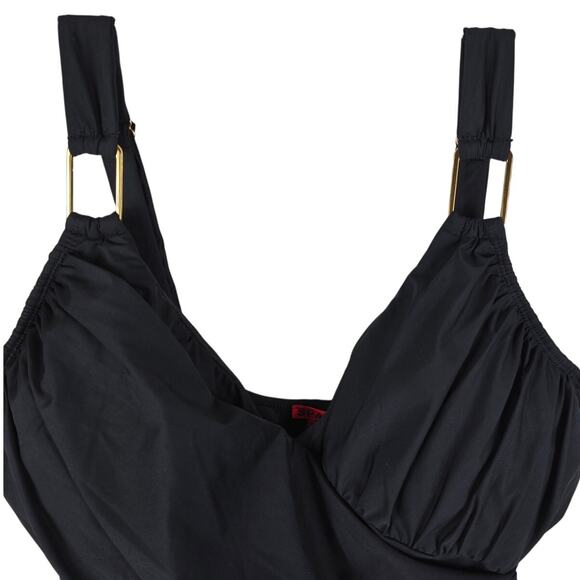 Spanx Black One Piece Bathing Suit Lightly Padded Figure Flattering Women's 18 - Picture 2 of 6